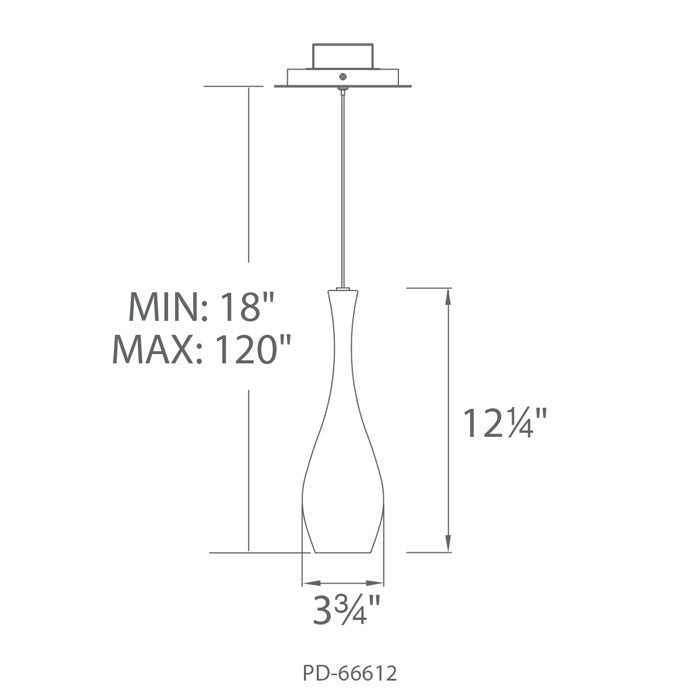 Modern Forms PD-66612 Acid 1-lt 4" LED Pendant