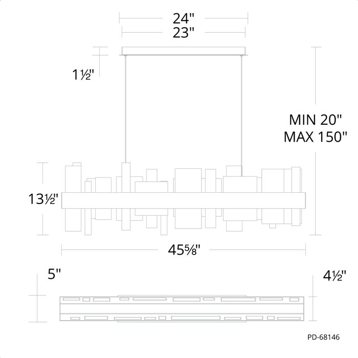 Modern Forms PD-68146 Acropolis 46" LED Pendant