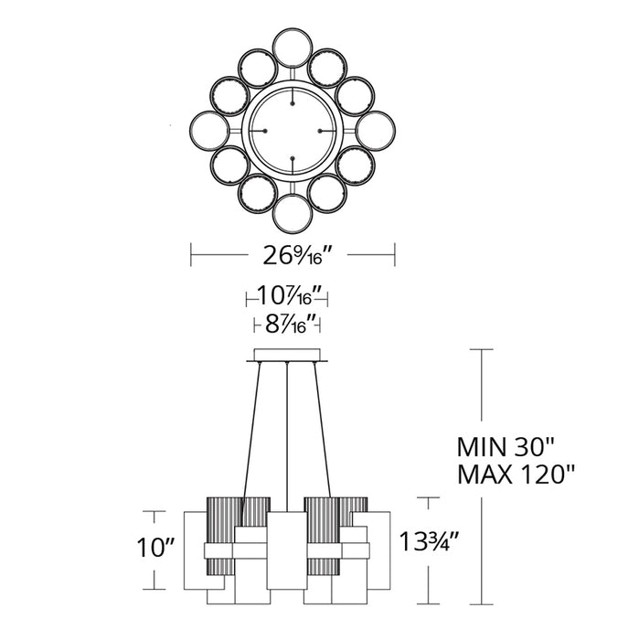 Modern Forms PD-71027 Harmony 12-lt 27" LED Chandelier