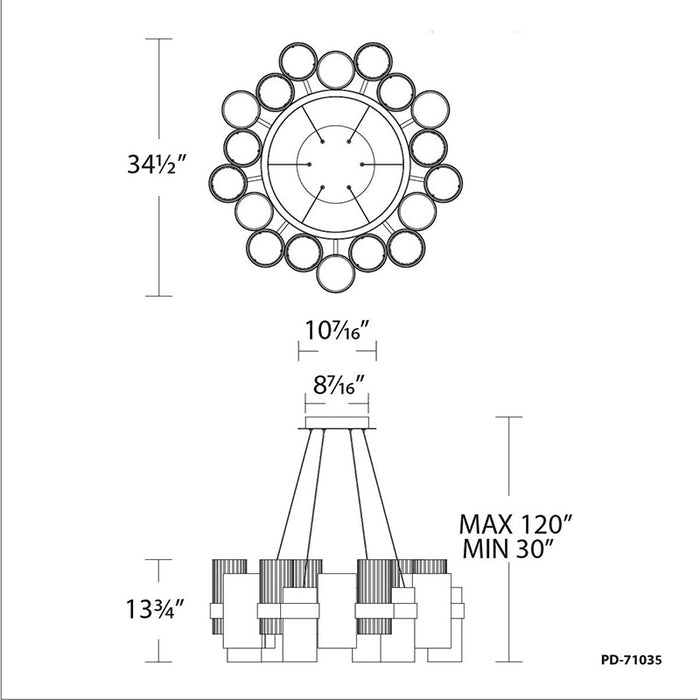 Modern Forms PD-71035 Harmony 35" LED Chandelier