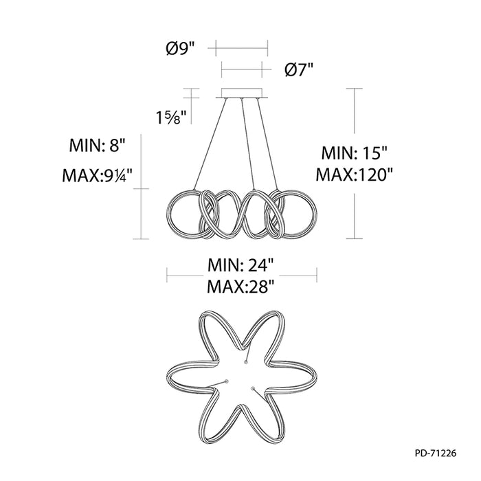 dweLED PD-71226 Mamba 1-lt 26" LED Pendant