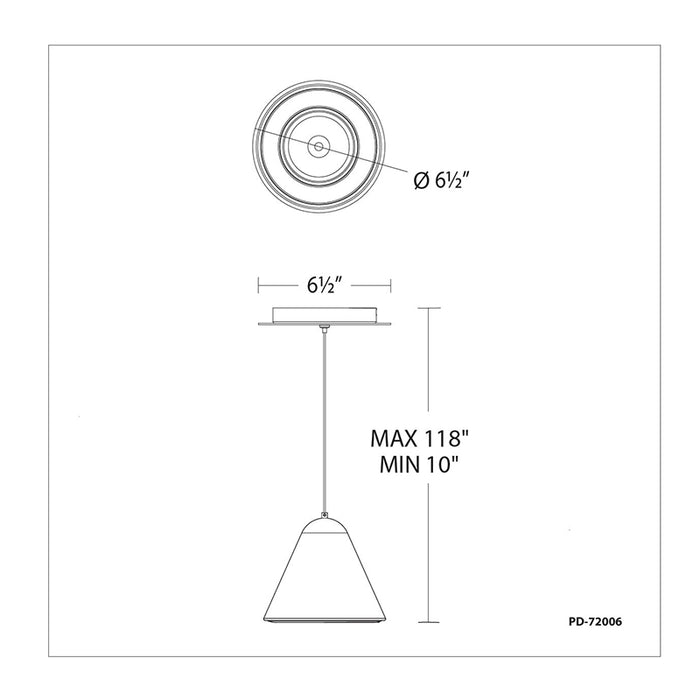 dweLED PD-72006 Kone 7" LED Pendant