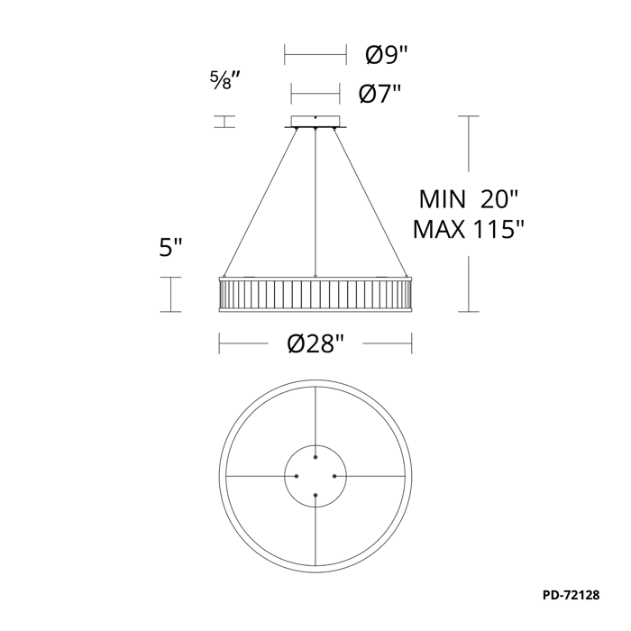 Modern Forms PD-72128 Coliseo 1-lt 28" LED Pendant