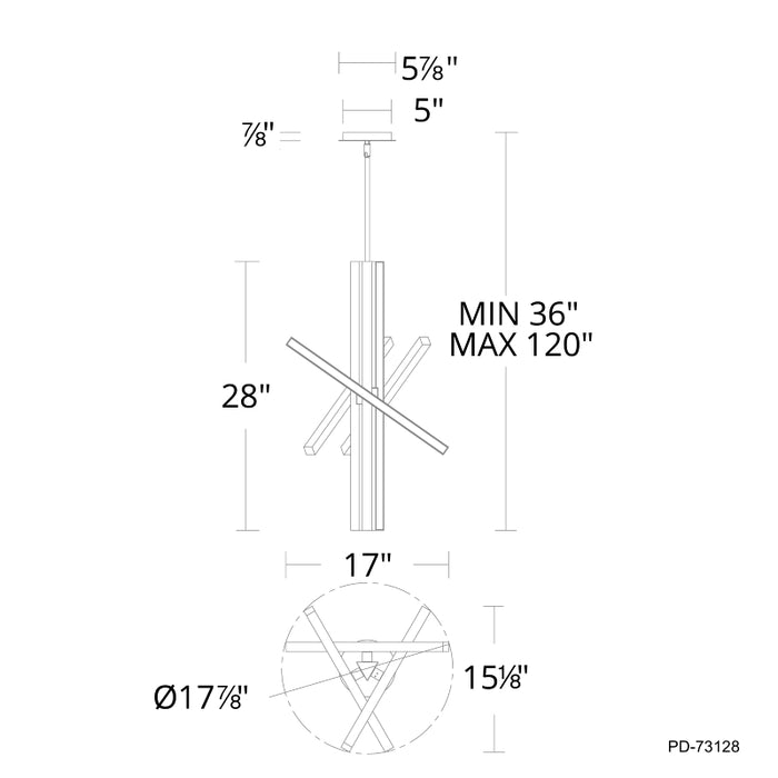 dweLED PD-73128 Parallax 17" LED Pendant