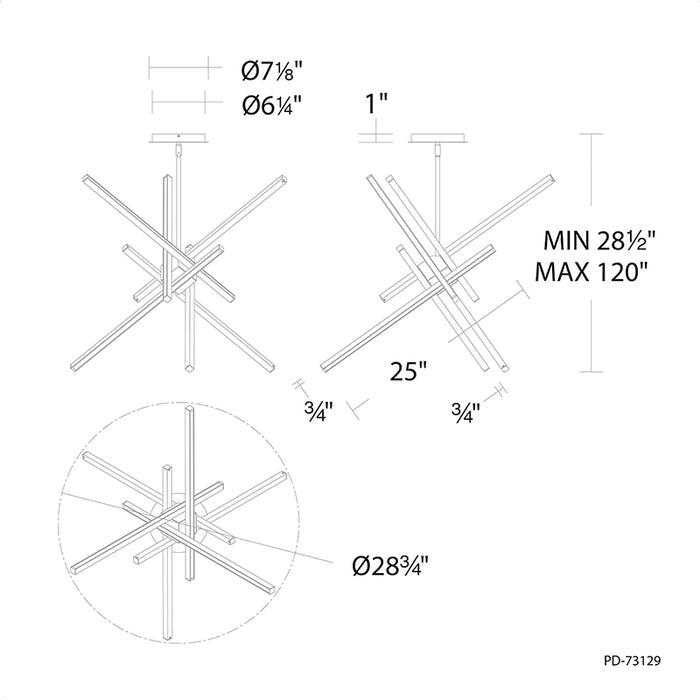 dweLED PD-73129 Parallax 29" LED Pendant