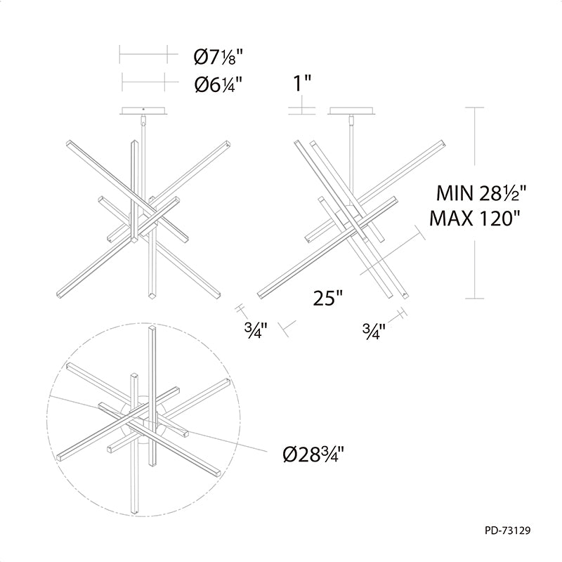 dweLED PD-73129 Parallax 29" LED Pendant