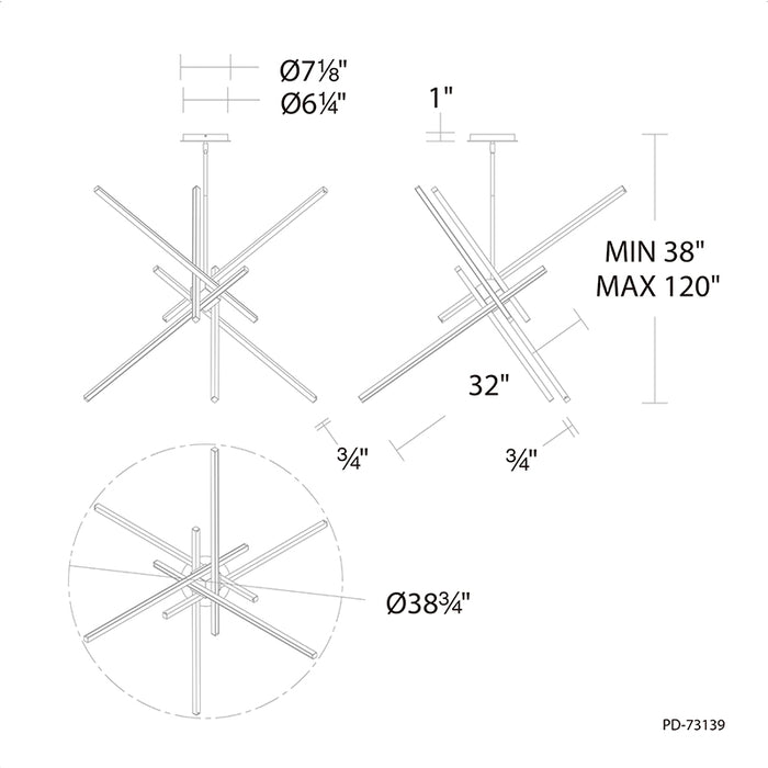 dweLED PD-73139 Parallax 39" LED Pendant