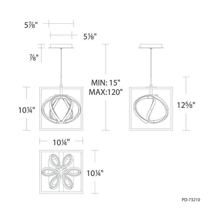 dweLED PD-73210 Sinclair 1-lt 10" LED Mini Pendant