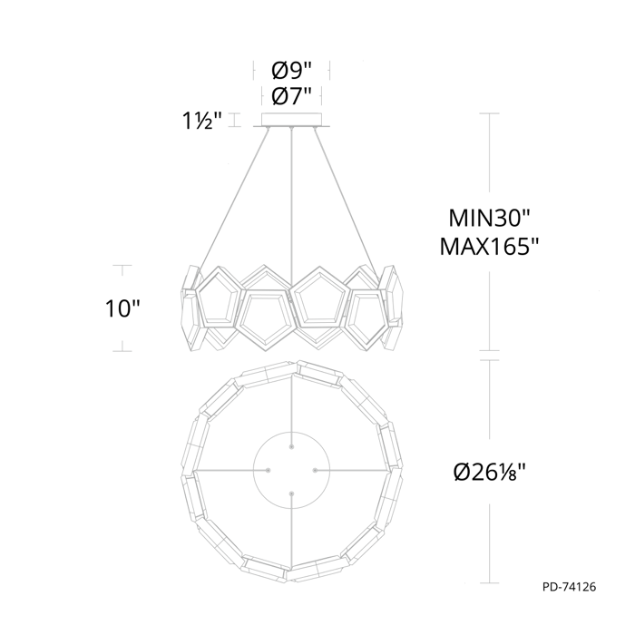 Modern Forms PD-74126 Starlight Starbright 26" LED Pendant