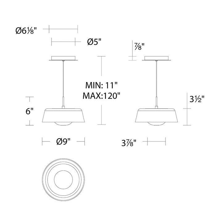 dweLED PD-75209 Branwen 1-lt 9" LED Mini Pendant