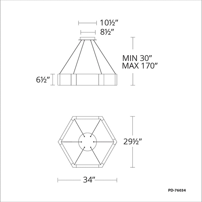 Modern Forms PD-76034 Forever 1-lt 34" LED Chandelier