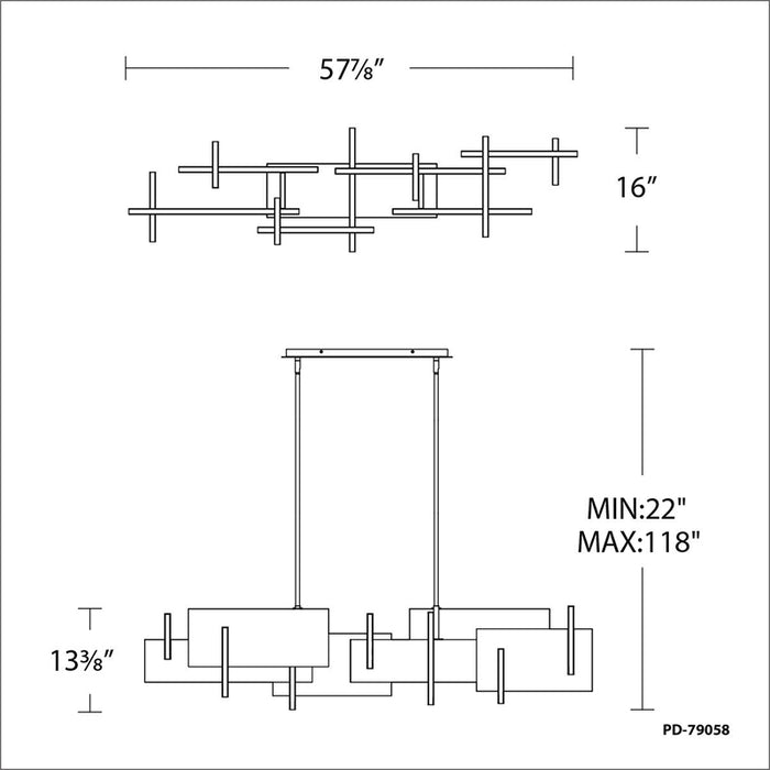 Modern Forms PD-79058 Amari 1-lt 58" LED Pendant
