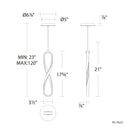 dweLED PD-79221 Marise 1-lt 4" LED Mini Pendant
