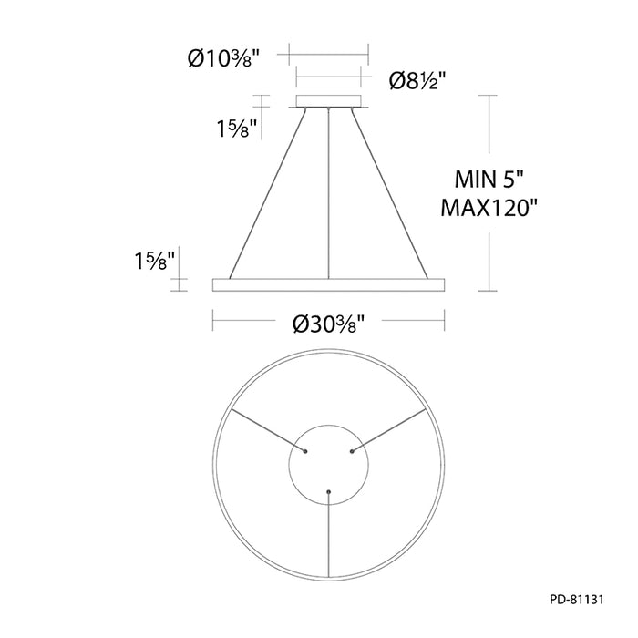 dweLED PD-81131 Sirius 1-lt 31" LED Pendant
