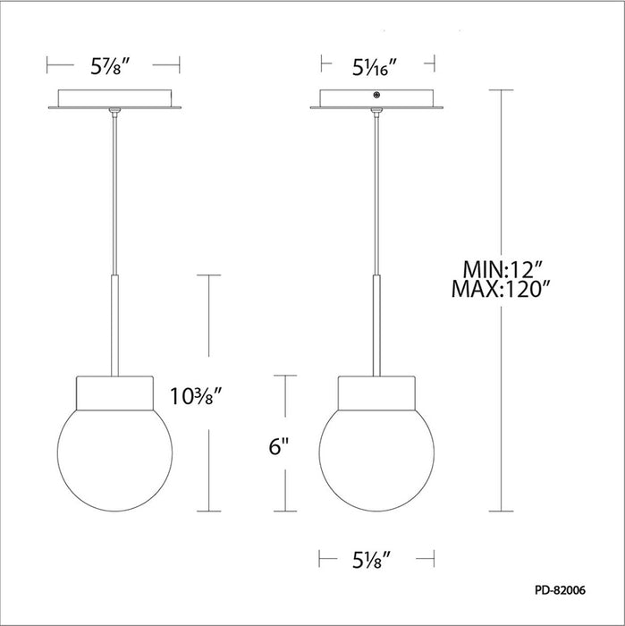 Modern Forms PD-82006 Double Bubble 1-lt 5" LED Mini Pendant