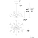 Modern Forms PD-82042 Double Bubble 15-lt 42" LED Chandelier