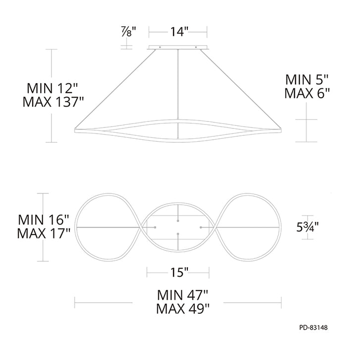 dweLED PD-83148 Marques 49" LED Pendant