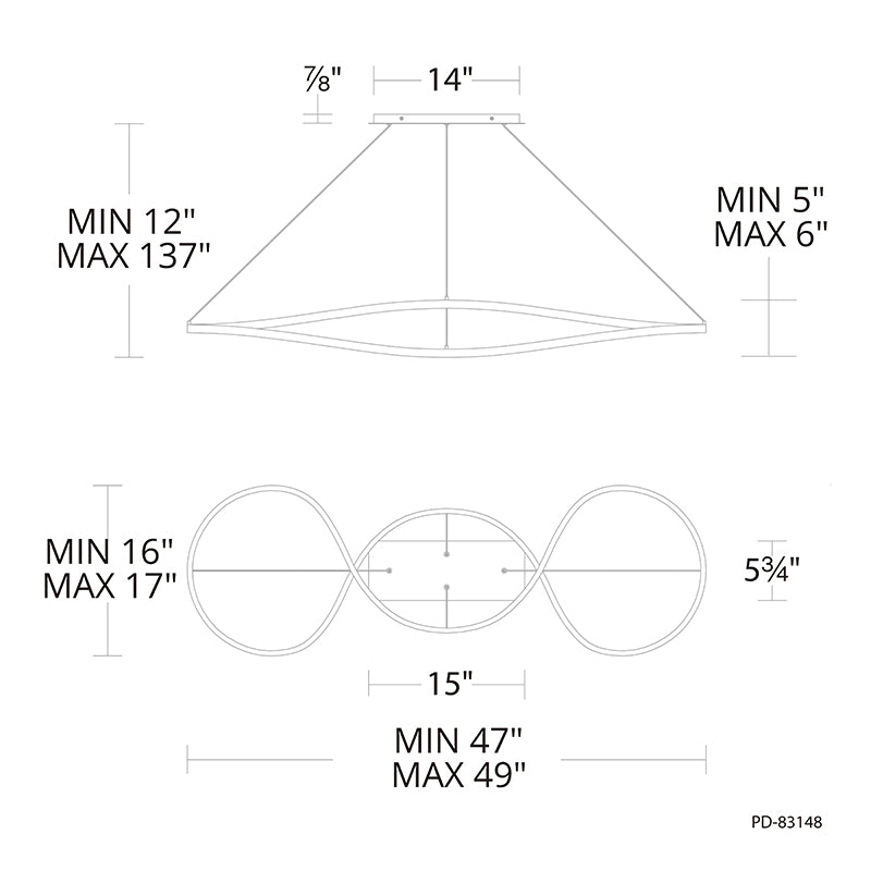 dweLED PD-83148 Marques 49" LED Pendant