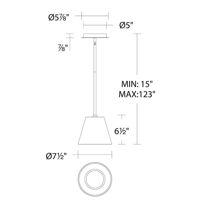 dweLED PD-87208 Chandra 1-lt 8" LED Mini Pendant