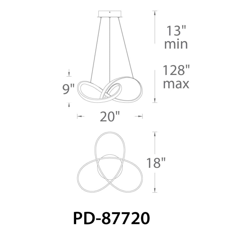 dweLED PD-87720 Vornado 20" LED Chandelier