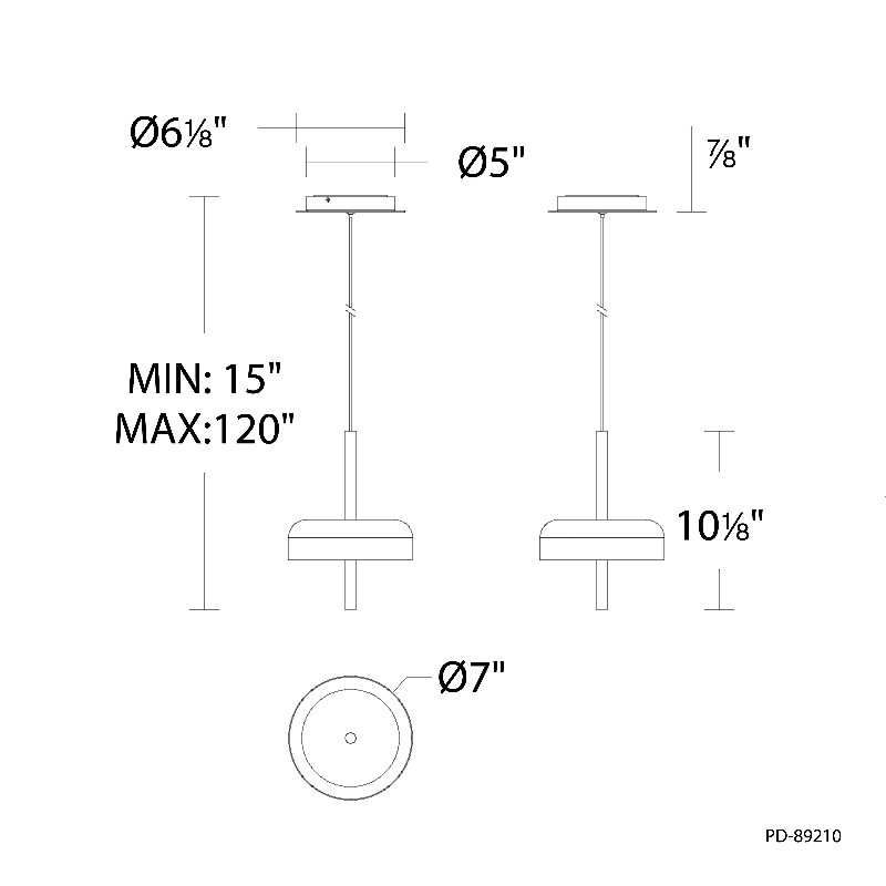 dweLED PD-89210 Pierce 1-lt 10" LED Pendant