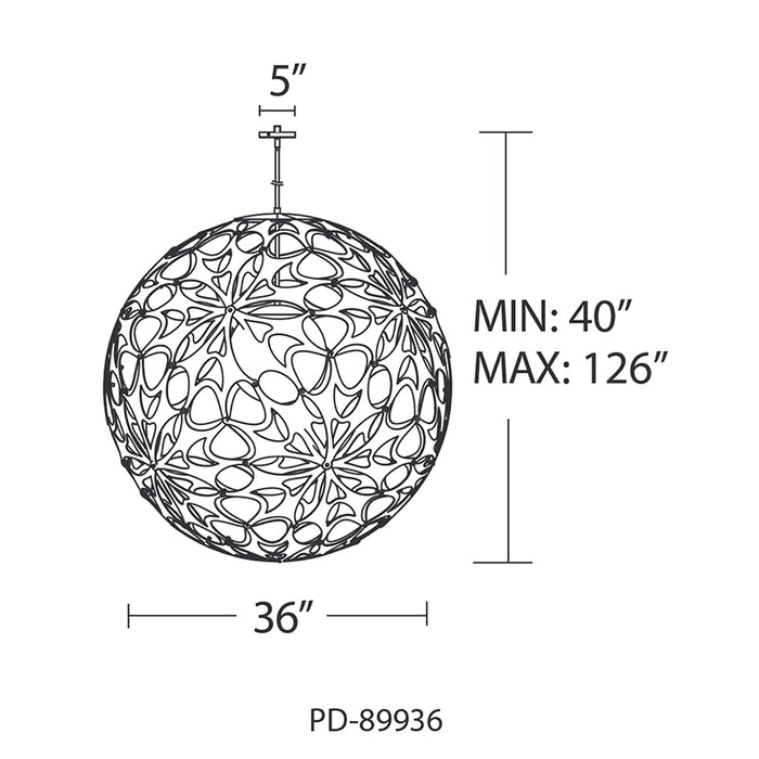 Modern Forms PD-89936 Groovy 1-lt 36" LED Chandelier