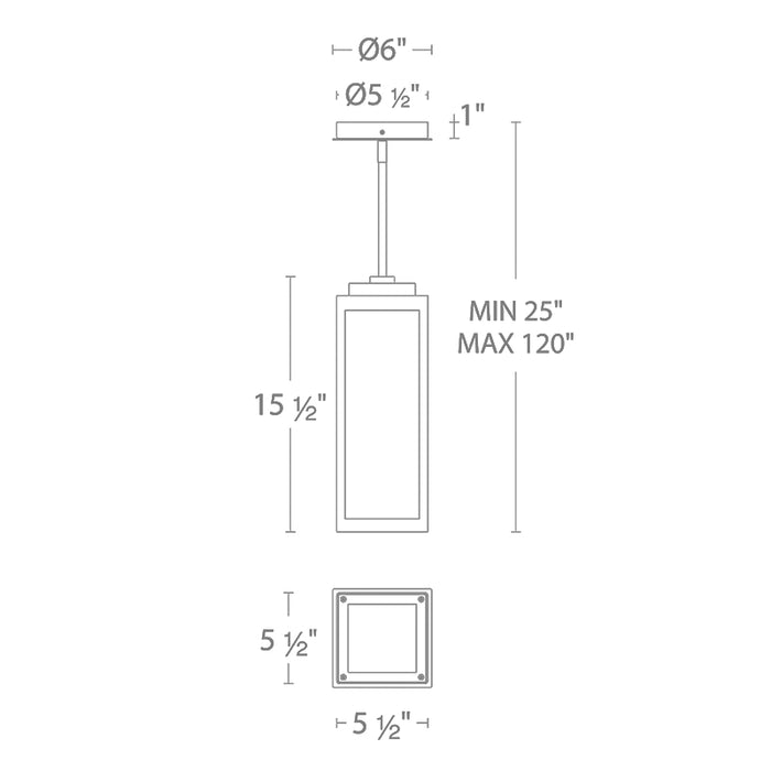 dweLED PD-W17216 Amherst 1-lt 6" LED Outdoor Pendant