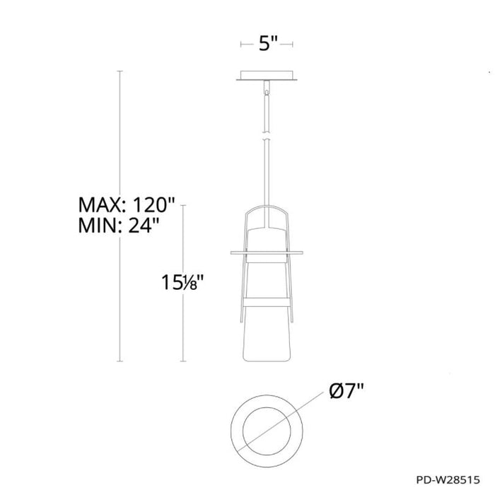 Modern Forms PD-W28515 Balthus 1-lt 7" LED Outdoor Pendant