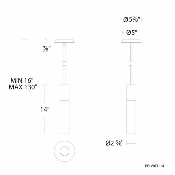 dweLED PD-W63114 Sleek 3" LED Outdoor Pendant