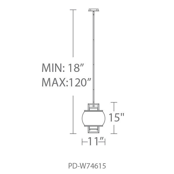 Modern Forms PD-W74615 Lucid 1-lt 11" LED Outdoor Pendant