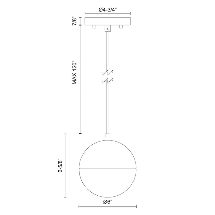 Kuzco PD11706 Monae 6" Wide LED Pendant