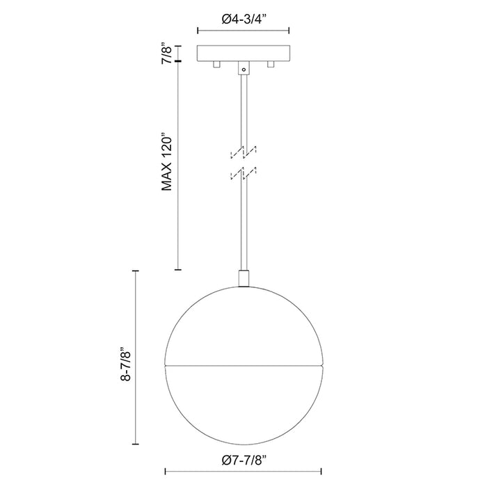 Kuzco PD11708 Monae 1-lt 8" LED Pendant