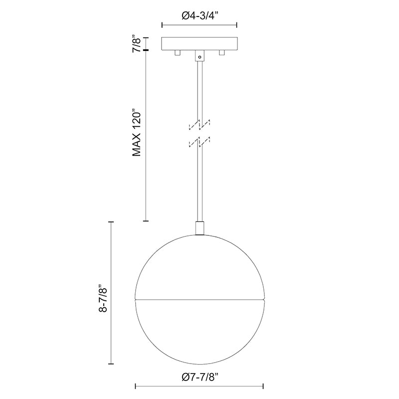 Kuzco PD11708 Monae 1-lt 8" LED Pendant