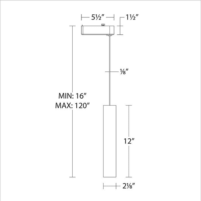 WAC L-PD2015 Silo L Track Pendant, 3000K