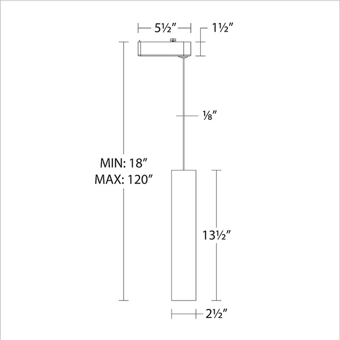 WAC H-PD2020 Silo 20W H Track Pendant, 2700K