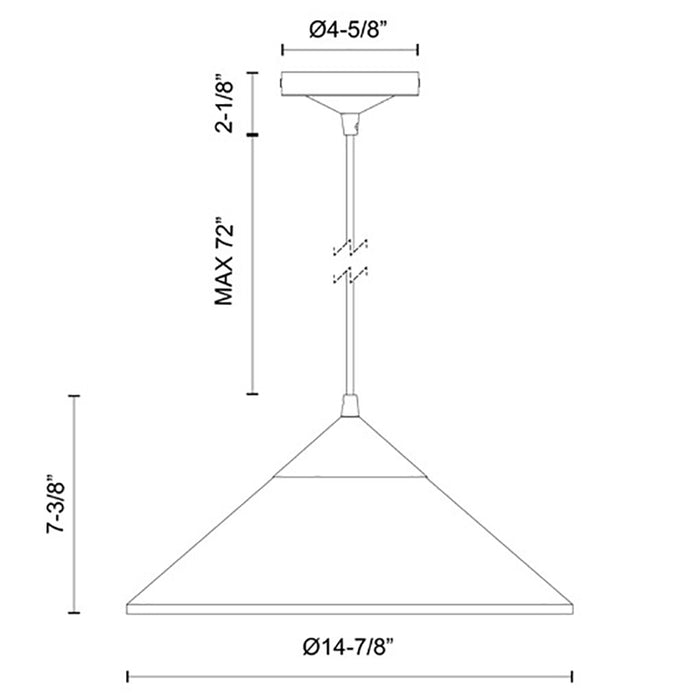 Alora Mood PD521015 Mauer 1-lt 15" Pendant