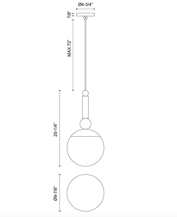 Alora Mood PD560510 Delilah 1-lt 10" Pendant