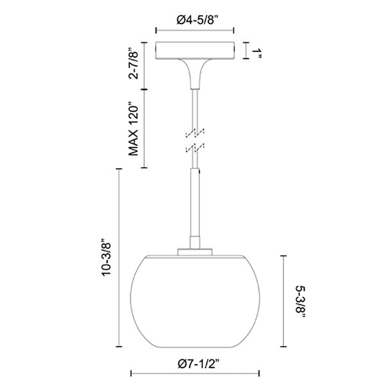 Kuzco PD57508 Samar 1-lt 8" Pendant