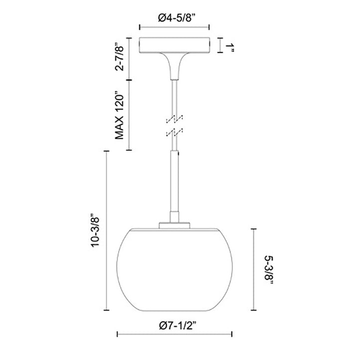 Kuzco PD57508 Samar 1-lt 8" Pendant