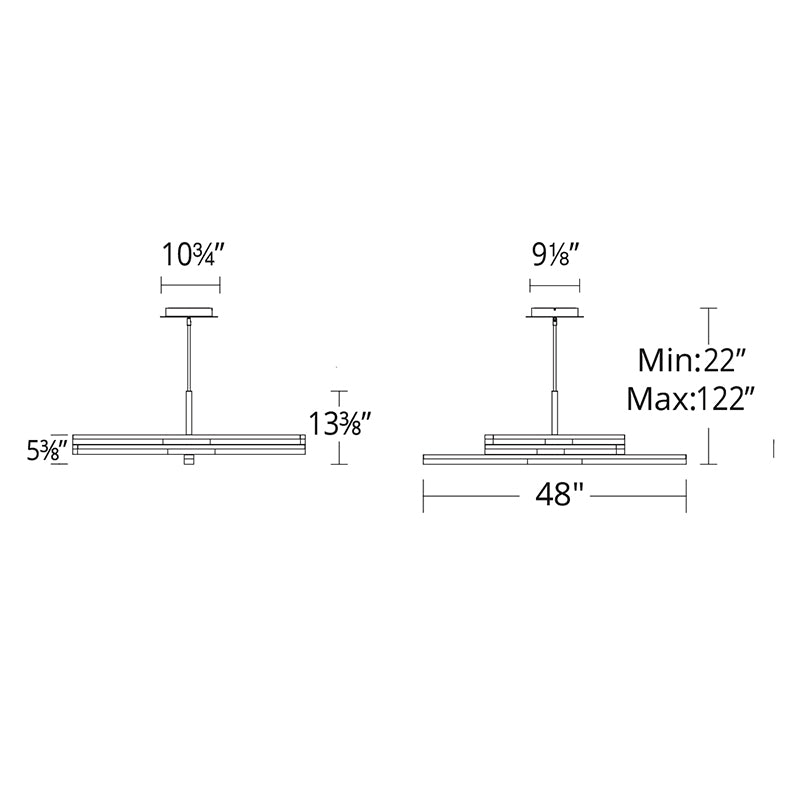 Modern Forms PD-81006 Minx 3-lt 48" LED Pendant