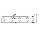 AFX PRLV3208L30D1 PRLV Series Pearl 4-lt 32" LED Vanity