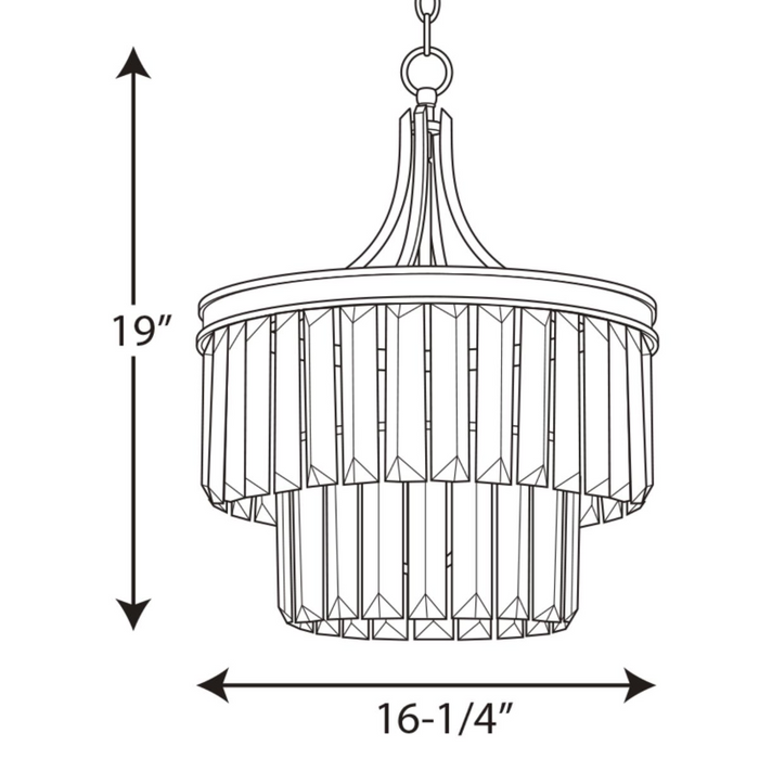 Progress P2326 Glimmer 3-lt 16" Convertible Semi-Flush