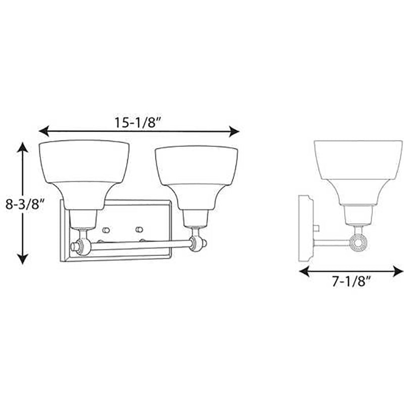 Progress P300040 Bramlett 2-lt 15" Bath Vanity Light