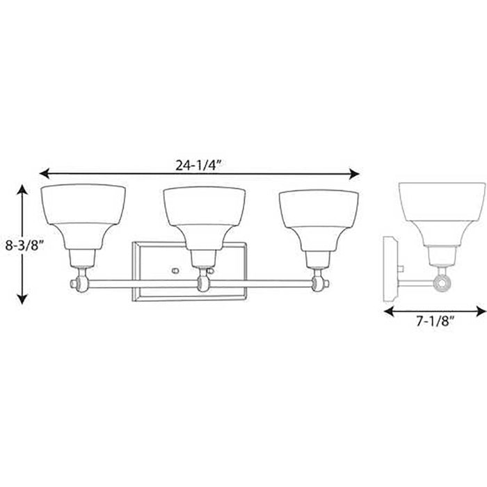 Progress P300041 Bramlett 3-lt 24" Bath Vanity Light