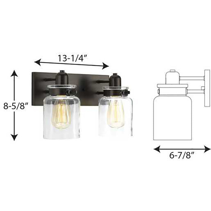 Progress P300046 Calhoun 2-lt 13" Bath Vanity Light