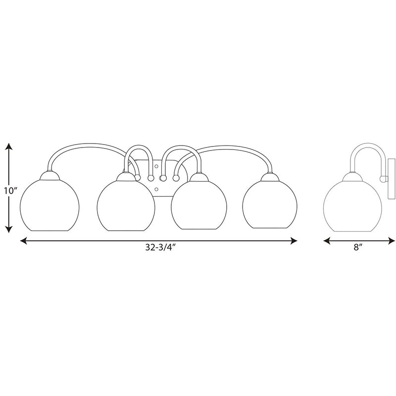 Progress P300087 Carisa 4-lt 33" Bath Vanity Light