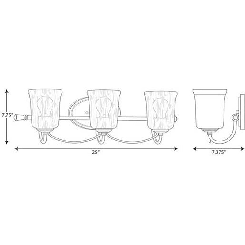 Progress P300255 Bowman 3-lt 25" Bath Vanity Light