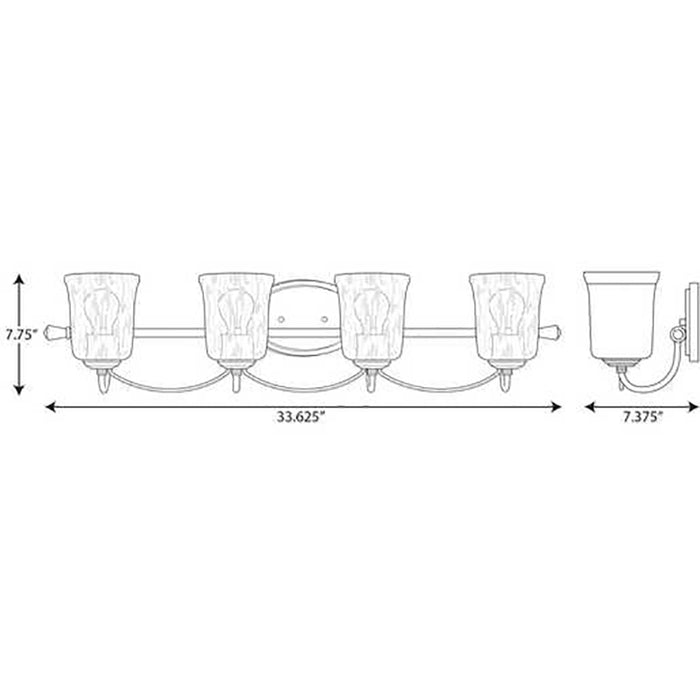 Progress P300256 Bowman 4-lt 34" Bath Vanity Light