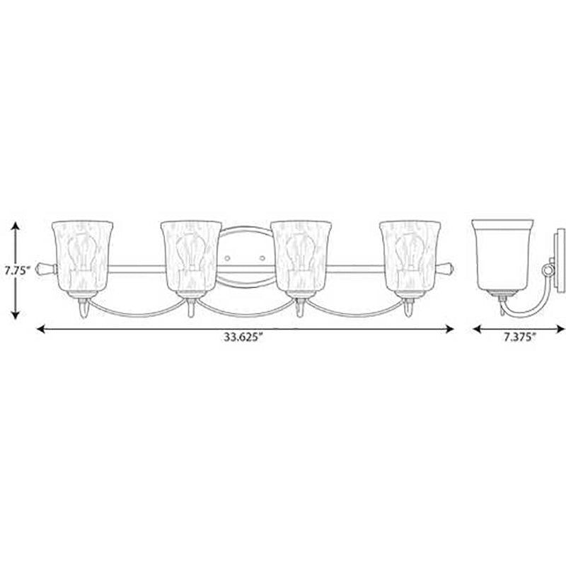 Progress P300256 Bowman 4-lt 34" Bath Vanity Light