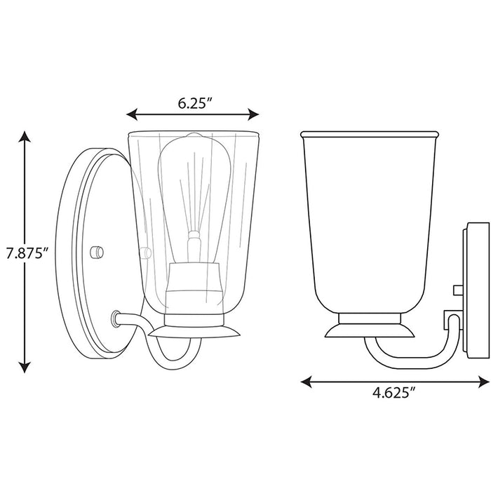 Progress P300261 Durrell 1-lt 8" Tall Bath Vanity Light